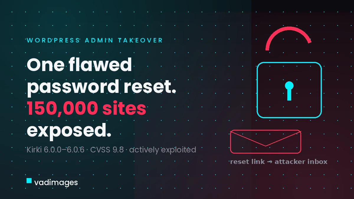 A Password Reset That Emails the Attacker: CVE-2026-8206 Puts 150,000 WordPress Sites at Takeover Risk