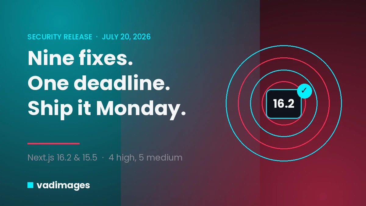 Next.js Patches 9 Security Bugs July 20: Your Storefront Action Plan