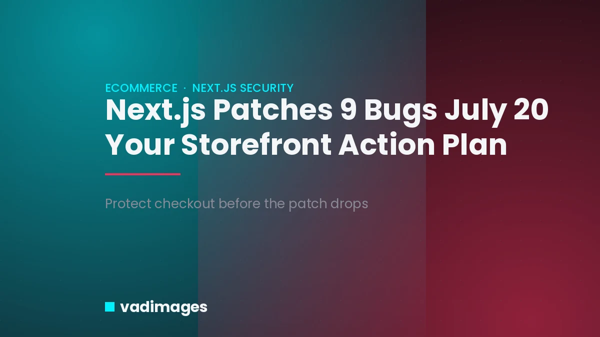 Next.js Patches 9 Security Bugs July 20: Your Storefront Action Plan