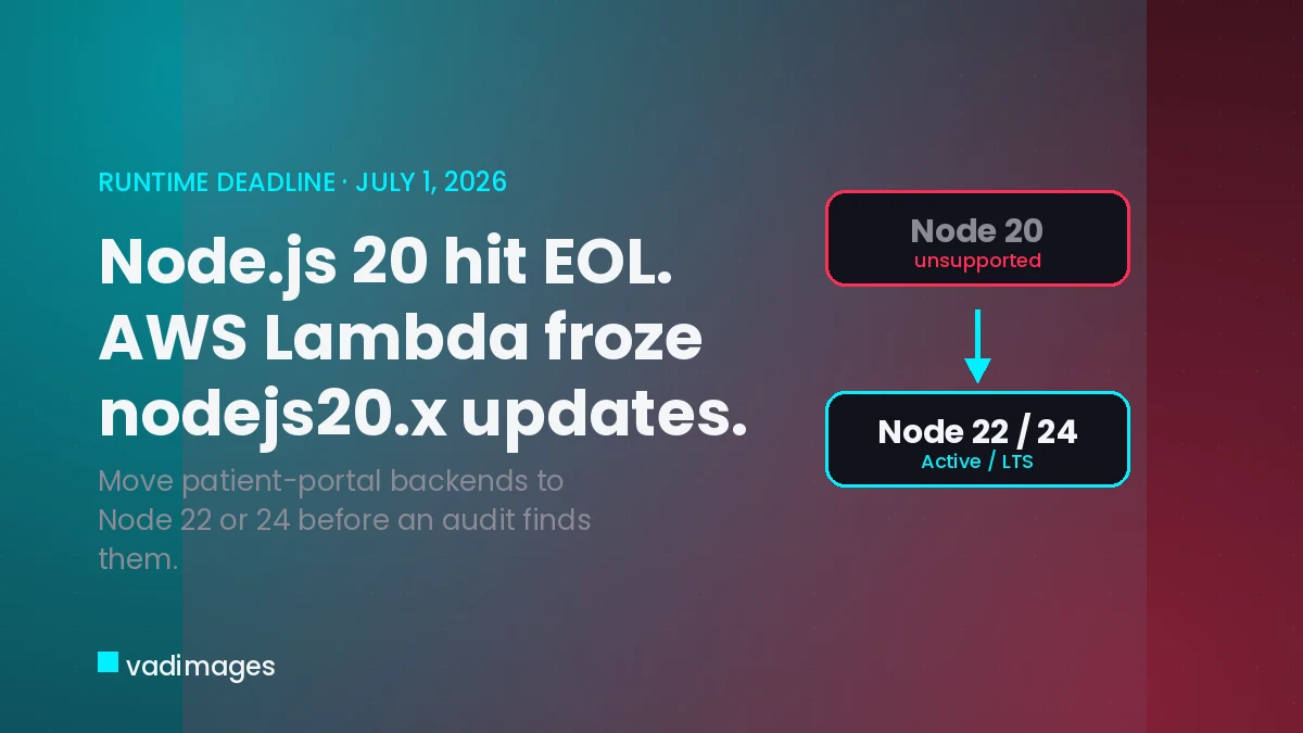 Node.js 20 Is End-of-Life: What Healthcare Portals on AWS Lambda Must Do Now